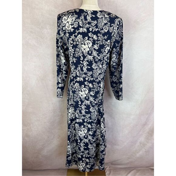 Vintage 1980s Floral Wrap Style Dress - Picture 2 of 9
